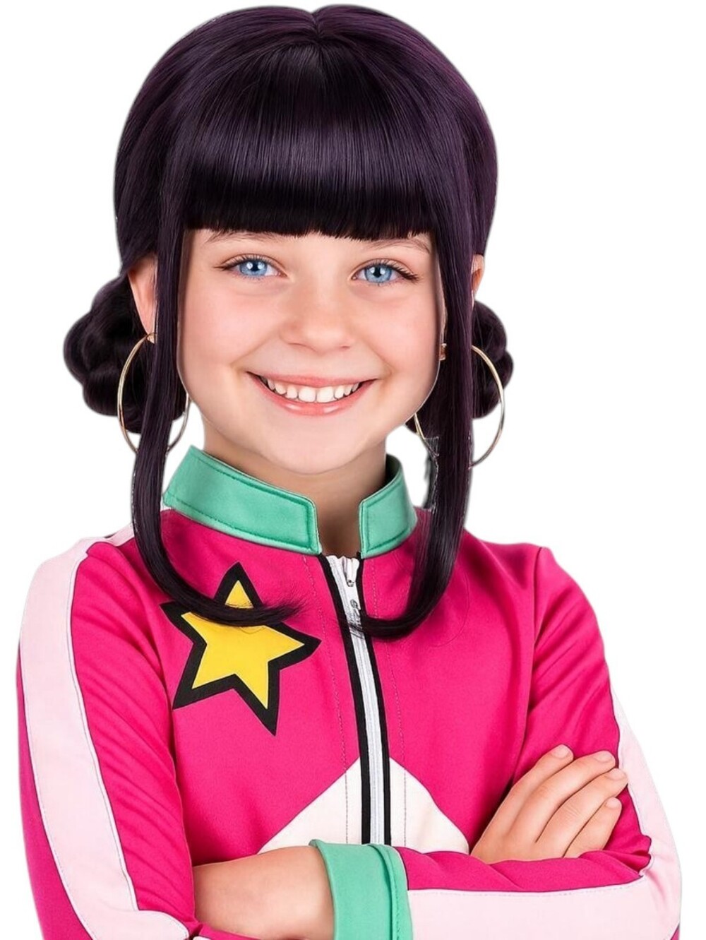 Kids Anime Style Wig With Earrings
